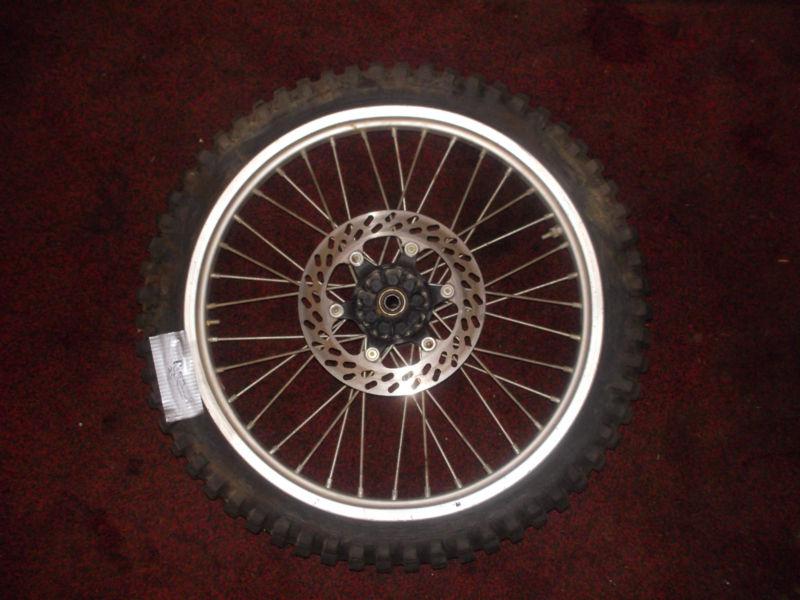 1985 ktm 250exc 250 exc front wheel hub & rim & tire & disc disk brake rotor