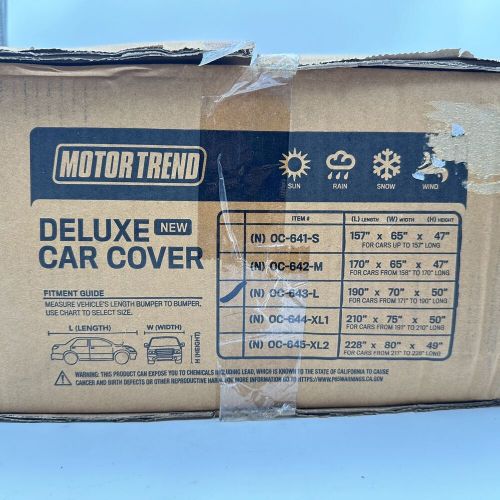 Motor trend 4-season deluxe car cover large oc-643-l new 190”x70”x50”