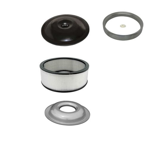 Air cleaner combo kit sure seal paper filter aluminum 14 x 4 airfilter black top