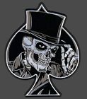 Top hat skull spade skeleton death motorcycle jacket biker patch 5.0 x 4.0 inch