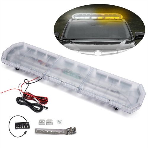 48&#034; 88 led strobe light bar beacon tow truck emergency warn response amber white