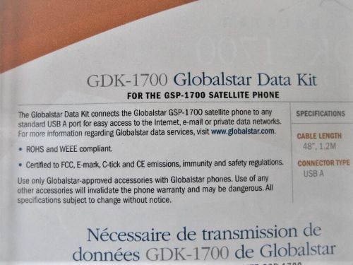 Globalstar gdk-1700 usb data kit - for gsp-1700 satellite phone - new in box