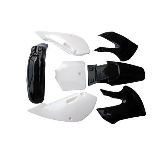 New black+white plastic fenders body kit for kawasaki klx110 kx65 rm65 dirt bike