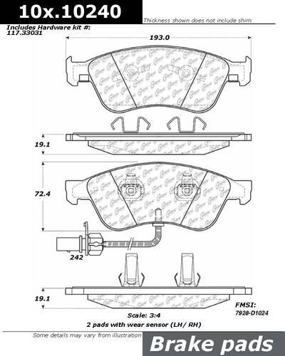 Centric 104.10240 brake pad or shoe, front