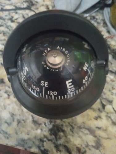 Vintage airguide chicago usa compass with light, sunshade and mount