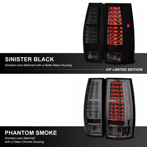 2007-2014 chevy suburban tahoe yukon &#034;sinister black&#034; led rear tail lights lamps