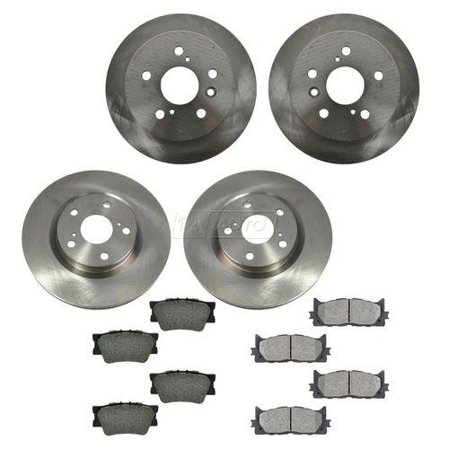 Brake pad & rotor kit semi metallic front & rear for es350 avalon camry hybrid