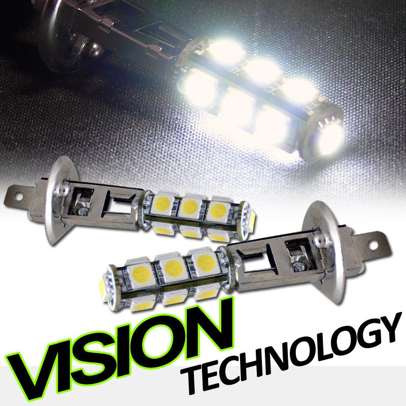 2pc white h1 13x 5050 smd/smt led car bumper fog/driving light lamp bulbs new 11