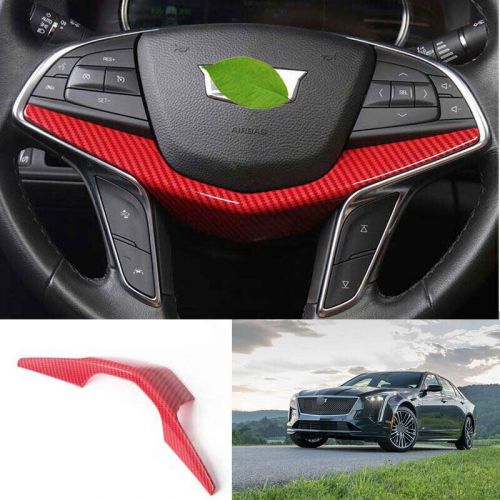 New red carbon fiber for cadillac ct6 ct6-v 2016-2020 cover trim steering wheel