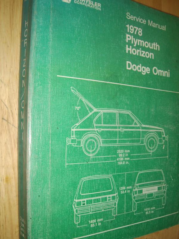 1978 dodge omni / plymouth horizon  / shop manual / original book