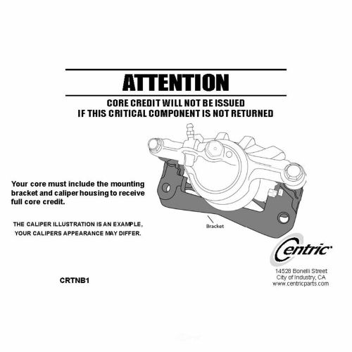 Frt rt rebuilt brake caliper w/hwd  centric parts  141.49001