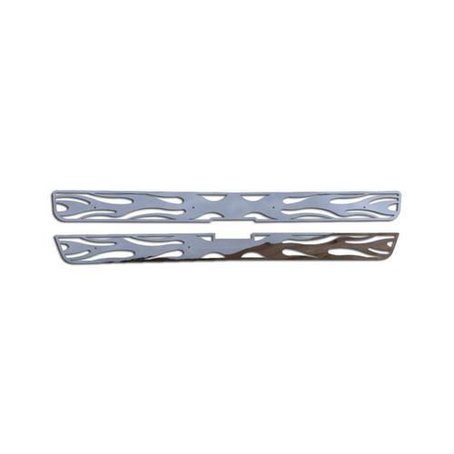 Chevy suburban 00-06 stainless horizontal flame front metal grille trim cover