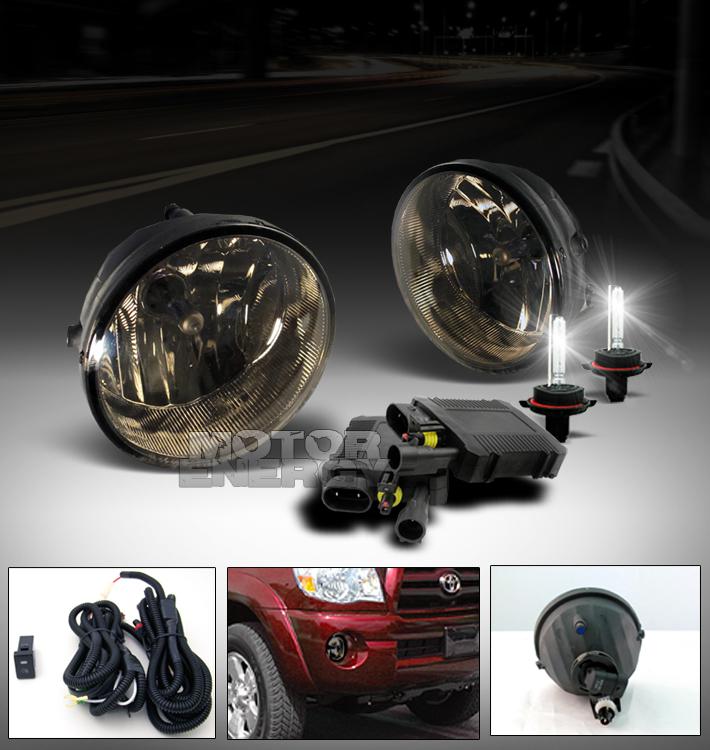 2005-2011 tacoma/solara/tundra/sequoia bumper smoke fog lights+6000k hid+switch