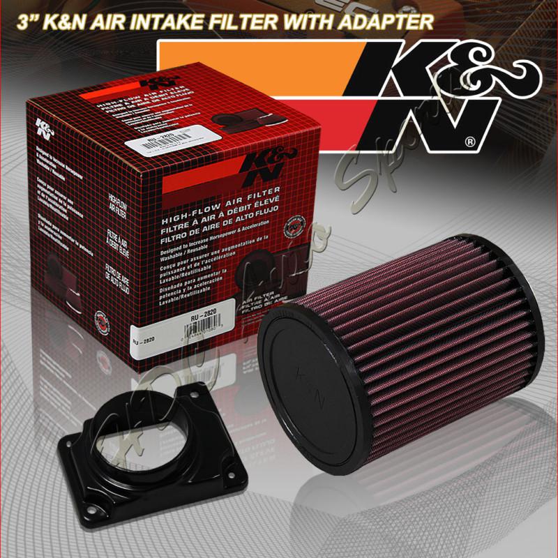 Mitsubishi lancer/eclipse/3000gt k&n air intake filter+3" mass air flow adapter