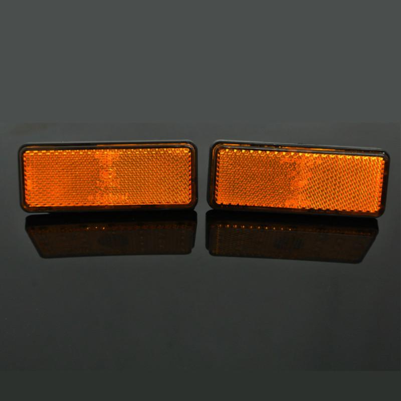 2x amber rectangle led reflectors turn signal light universal car auto truck