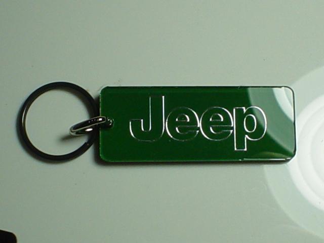 Jeep key chain green/chrome wrangler laredo cherokee  rubicon