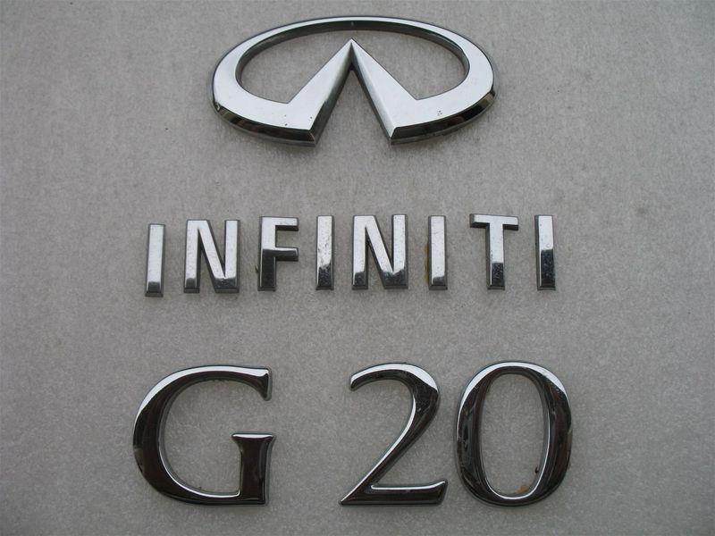 99 00 01 02 infiniti g20 rear trunk chrome emblem decal used complete set 1999