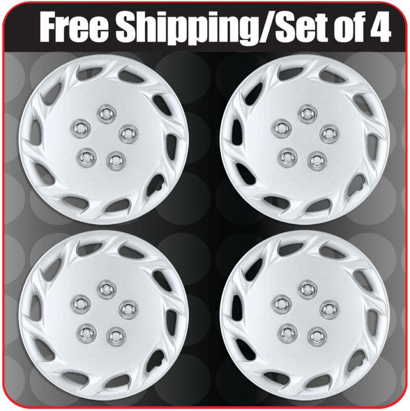 13" toyota corolla oem replacement abs hub caps wheel cover 4pc silver lacquer