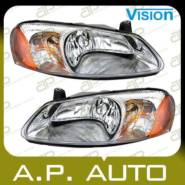 Pair head light lamp assembly 03-04 dodge stratus 03 sebring 4dr sedan lh+rh new