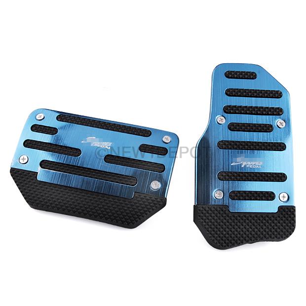 2 pcs hot blue alloy plastic car truck fuel brake gas foot automatic pedals pads