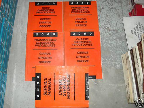 2000 chrysler cirrus dodge stratus breeze service shop repair manual set w diag