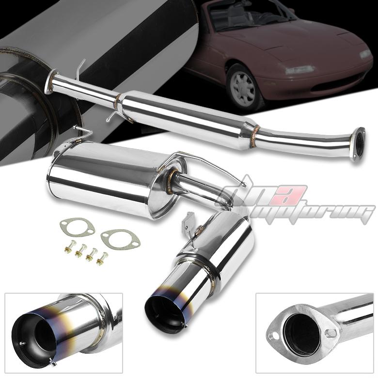 90-97 mazda miata mx-5 mx5 3.5"burnt tip catback exhaust system cat back muffler