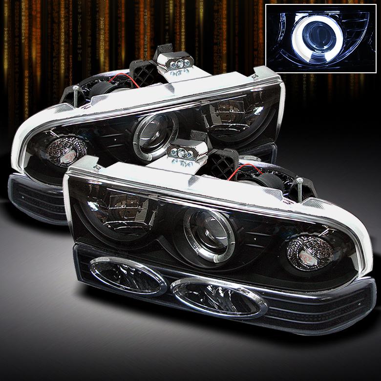 98-04 s10 blazer black halo projector headlights+black clear bumper signal lamps