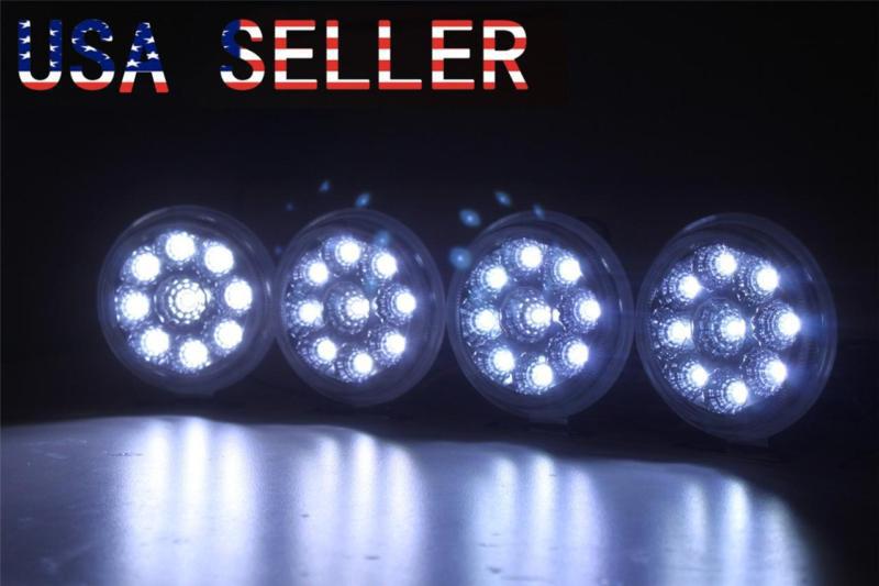 36 round led car boat truck strobe emergency flashing  lights 3mode white