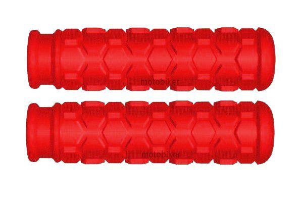 Yamaha atv grizzly 400 450 550 660 700 red hex handlebar hand grips