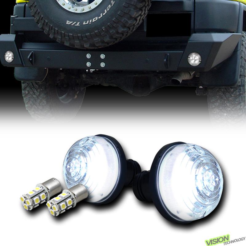 3" round clear signal/parking/running/flasher/brake lights+white smd led bulb 13