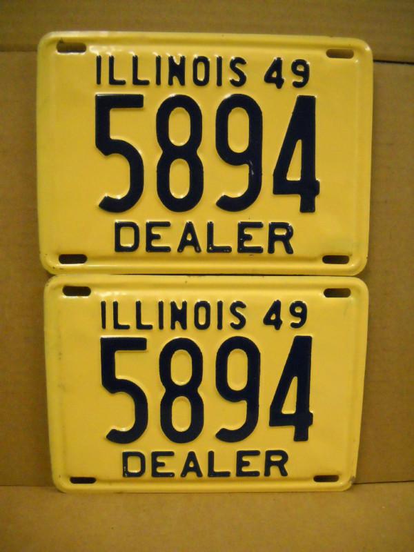 Illinois dealer license plates 1949 tucker chevy ford willys mopar buick olds 