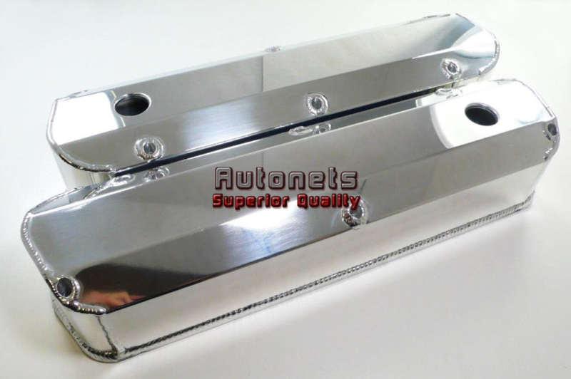 Sbf ford 5.0l mustang polished fabricated aluminum valve cover street hot rod