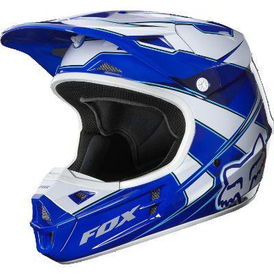 Fox racing helmet - v1 pilot - race - blue - extra-large