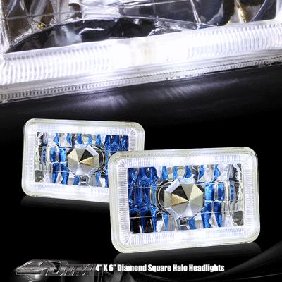 4"x6" h4666/h4651/h4656 chrome housing replacement led halo headlight lamps