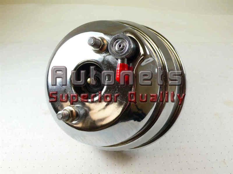 8" chrome dual brake booster universal fit double diaphragm hot rat rod