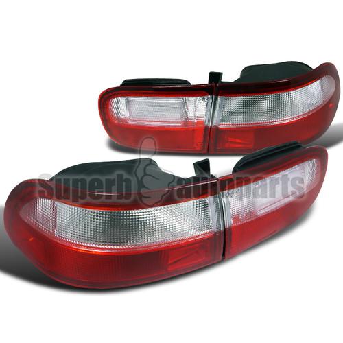 1992-1995 honda civic 2/4dr coupe sedan tail lights brake lamps red/clear