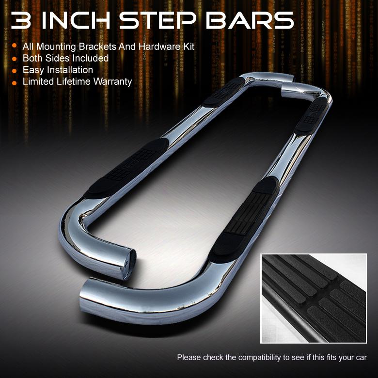 97-02 expadition 3" polished stainless steel side step nerf bars running boards