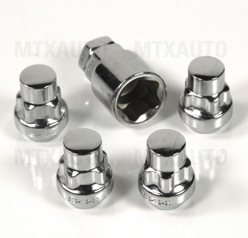 1/2" 20 lug nut acorn wheel locks set rh set of 4 locks and 1 key 