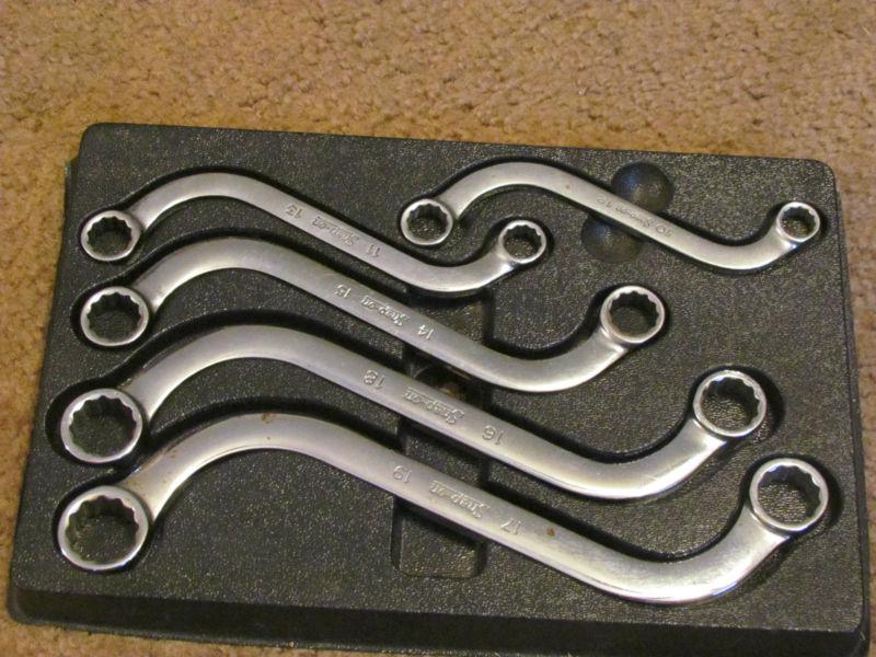 Snap on 5 piece metric wrench set sbxm605 10-19mm older logo used gc "s" shaped 