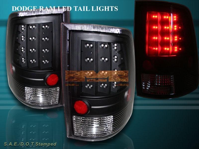 10-12 dodge ram 1500/2500/3500 & 2009 ram 1500 l.e.d. tail lights jdm black