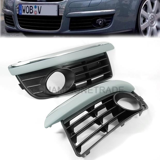 Front bumper lower fog light extrusion grille for vw jetta bora mk5 2005 06 07