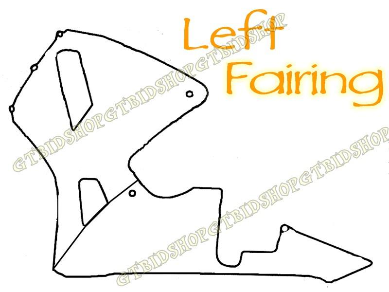 Universal left fairing for honda cbr 600 rr cbr600rr f5 2003-2004 white black 7d