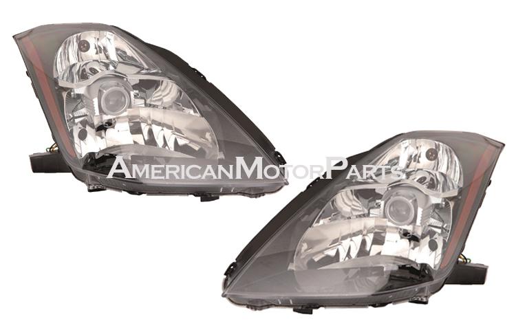 Depo pair euro style black halogen headlights head lamps 03-05 04 nissan 350z