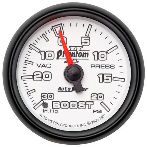 Auto meter 7507 phantom ii; mechanical boost/vacuum gauge