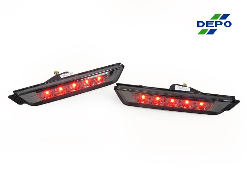 Depo 10-13 chevy camaro euro smoked red led rear side marker lights new pair