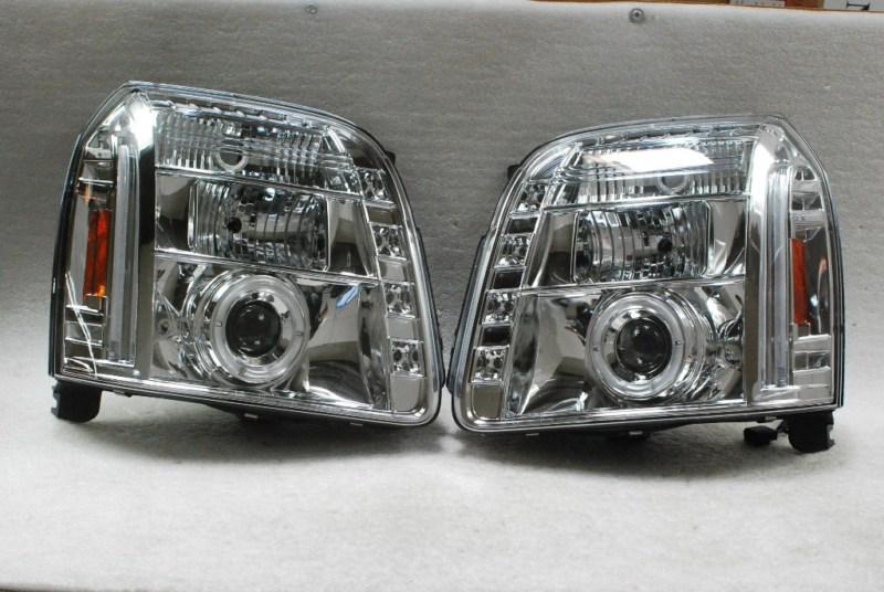 07-13 yukon/yukon denali halo daytime running led projector headlights lamps