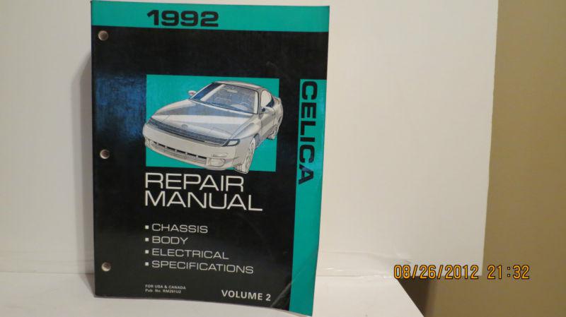 1992  toyota celica repair manual factory repair manual  volume 2