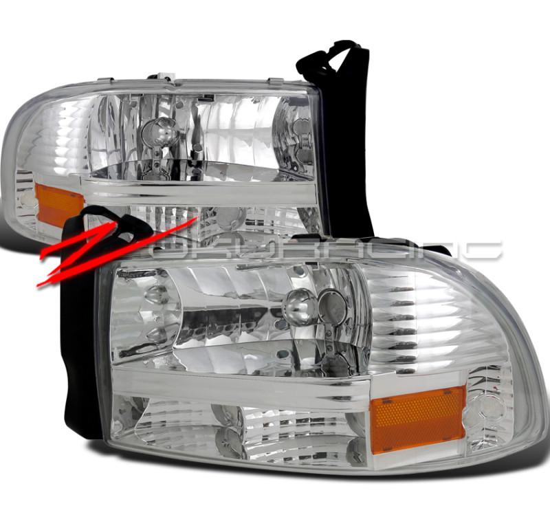 97-04 dodge dakota/durango crystal 1pc head lights