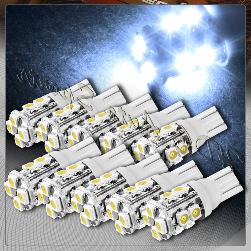 10x 12 smd t10 194 12v interior instrument panel gauge replacement bulbs - white