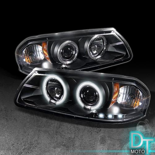 Black 00-05 chevy impala ccfl halo projector led headlights lights left+right